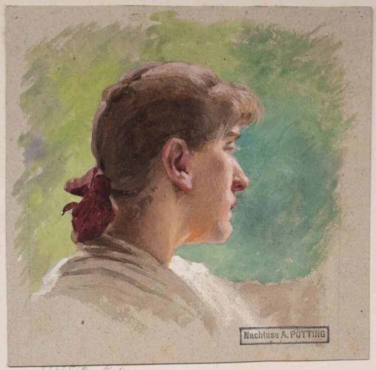 Adrienne von Pötting - Weibliches Porträt - um 1900 - Ölmalerei