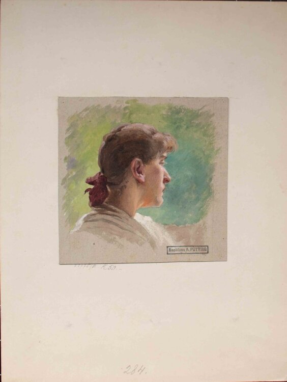 Adrienne von Pötting - Weibliches Porträt - um 1900 - Ölmalerei