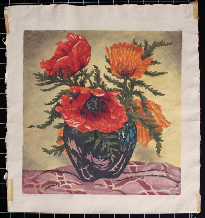 Hugo Noske - Mohnblumen - um 1930 - Farbholzschnitt