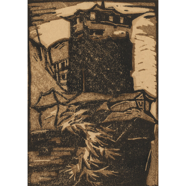 Hermann Wilhelm - Nürnberg Burg - 1919 - Farbholzschnitt