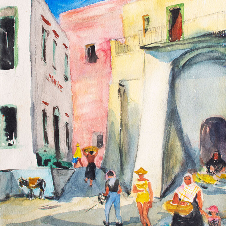 Elfriede Michel - Ischia, SantAngelo - 1966 - Aquarell