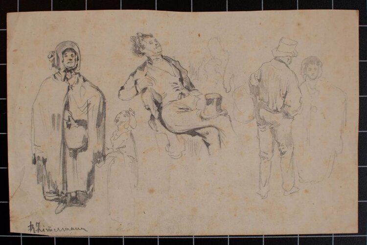 Reinhard Sebastian Zimmermann - Figurenstudien - undatiert - Bleistiftzeichnung