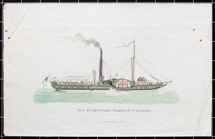 Unbekannt - Das Dampfschiff Friedrich Wilhelm - um 1830 - Stahlstich