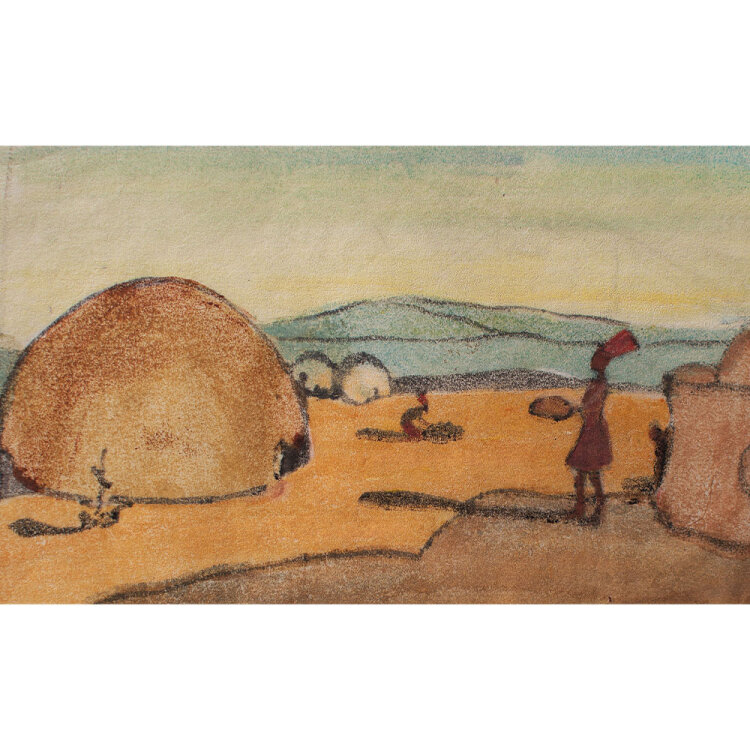 unbekannt - Dorfansicht - um 1920 - Aquarell