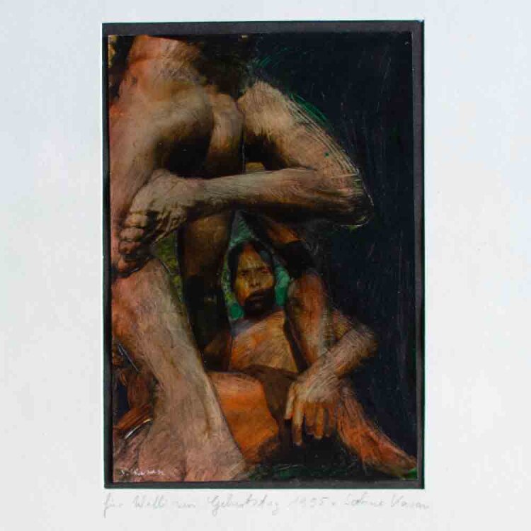 Sabine Kasan - Männlicher Akt - 1995 - Collage, Fotografie und Ölmalerei
