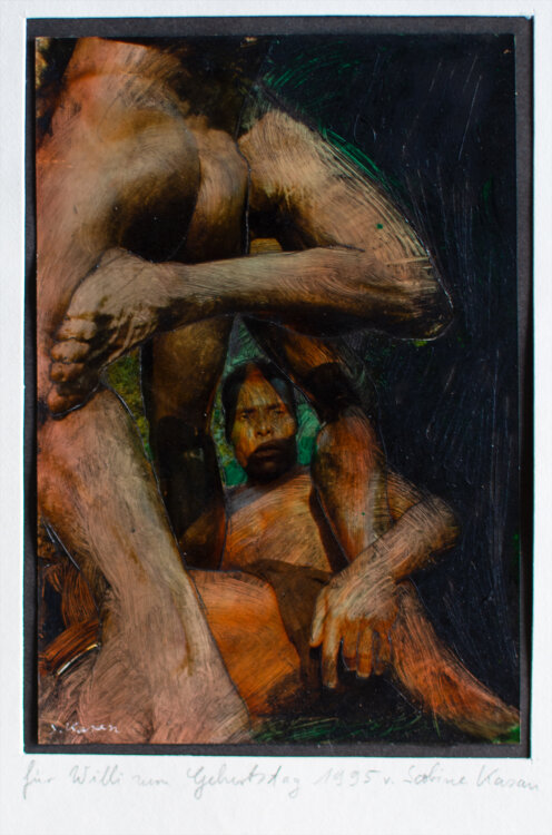 Sabine Kasan - Männlicher Akt - 1995 - Collage, Fotografie und Ölmalerei