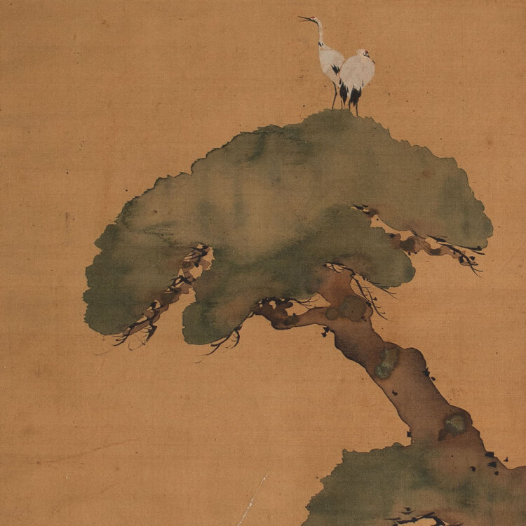 Sakai Hōitsu - Kranich - undatiert - Tuschezeichnung auf Seide