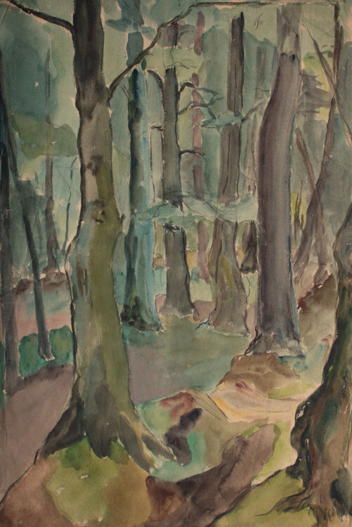 Gerhard Schulte-Dahling - Waldinneres - undatiert - Aquarell