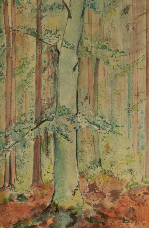 Gerhard Schulte-Dahling - Waldinneres - undatiert - Aquarell