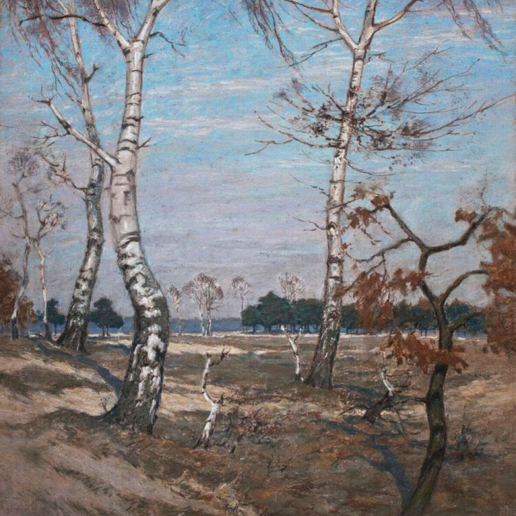 Oswald Gette - Landschaft mit Birken - undatiert - Pastell
