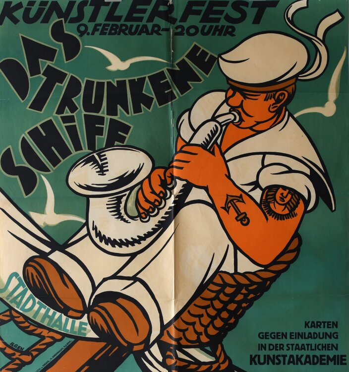 Heinrich Ilgenfritz - Plakat für das Künstlerfest der Staatlichen Kunstakademie Kassel - um 1930 - Farblithografie