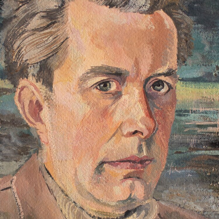 Gerhard Schulte-Dahling - Selbstbildnis - undatiert - Öl auf Papier