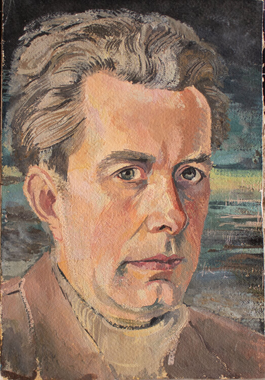 Gerhard Schulte-Dahling - Selbstbildnis - undatiert - Öl auf Papier