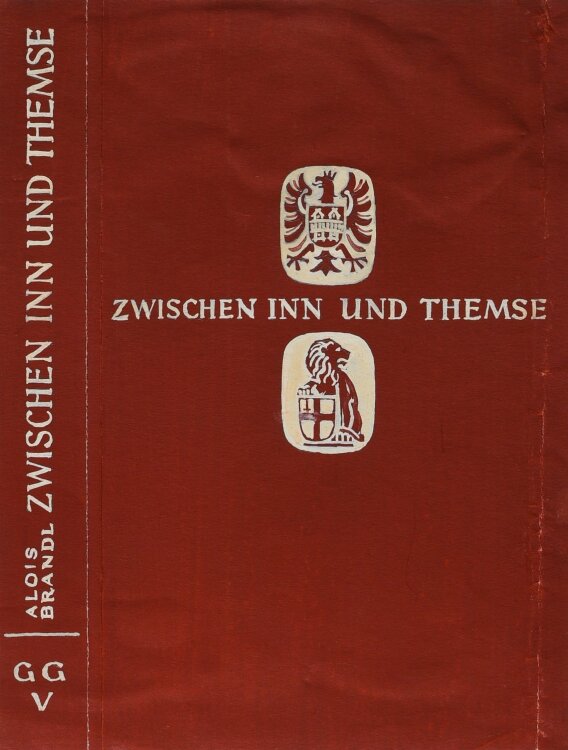 Heinrich Ilgenfritz - Entwurf Buchcover Zwischen Inn und Themse" von Alois Brandl. - um 1936 - Gouache und Deckweiß"