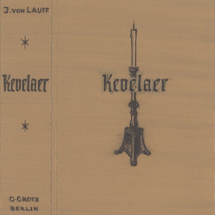 Heinrich Ilgenfritz - Entwurf Buchcover Kevelaer" von Joseph von Lauff - 1930 - Gouache und Tusche"