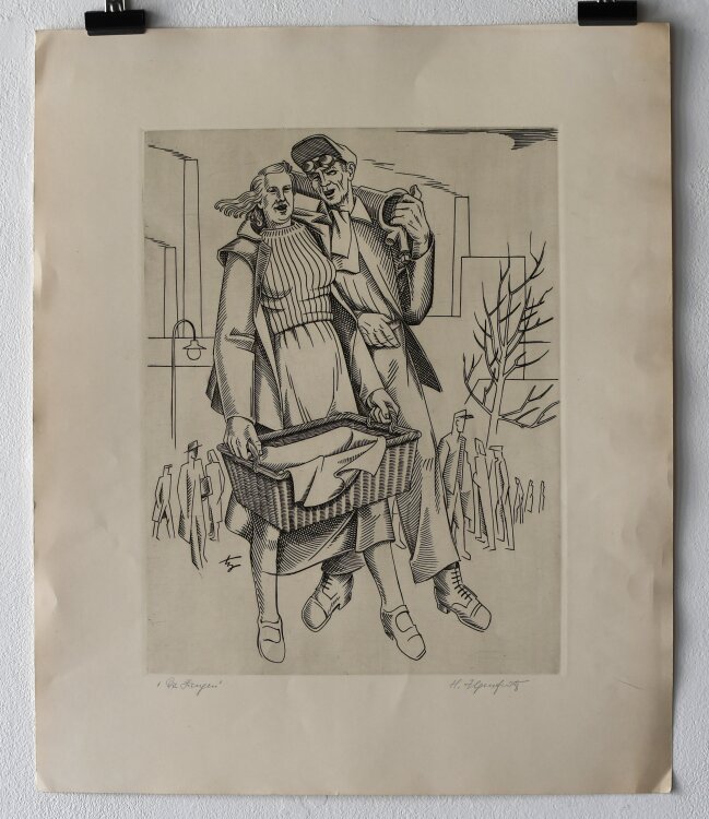 Heinrich Ilgenfritz - Die Jungen - um 1955 - Stahlstich