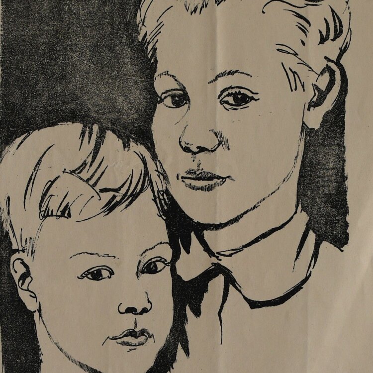 Heinrich Ilgenfritz - Zwei Jungen - undatiert - Lithografie