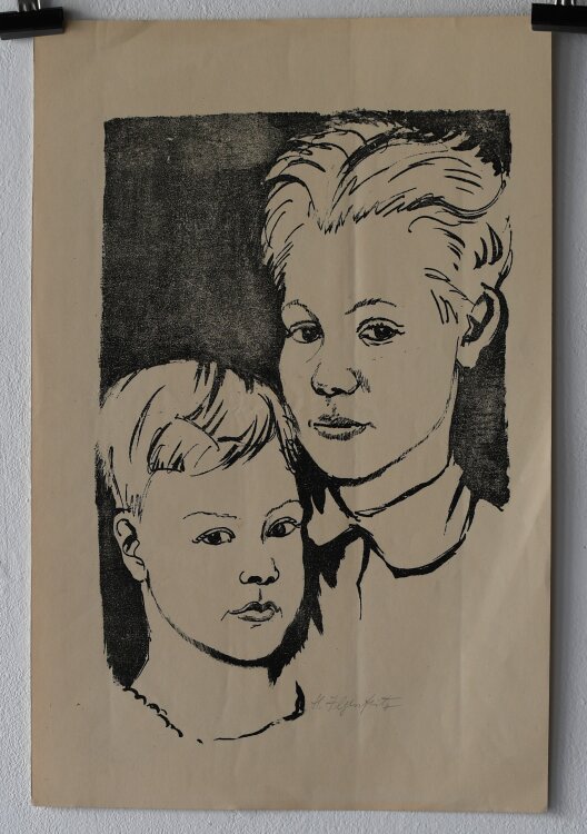 Heinrich Ilgenfritz - Zwei Jungen - undatiert - Lithografie