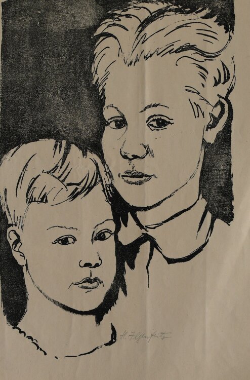 Heinrich Ilgenfritz - Zwei Jungen - undatiert - Lithografie