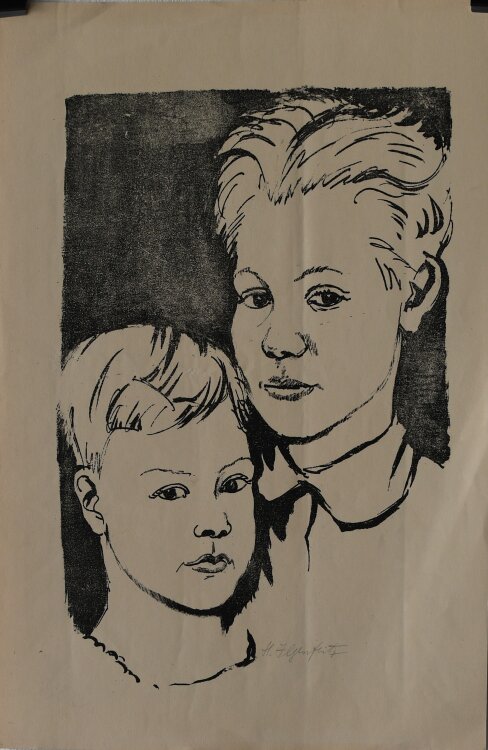 Heinrich Ilgenfritz - Zwei Jungen - undatiert - Lithografie