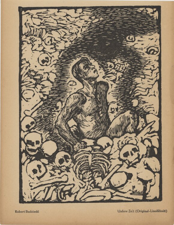 Robert Budzinski - Unsere Zeit - 1922 - Linolschnitt