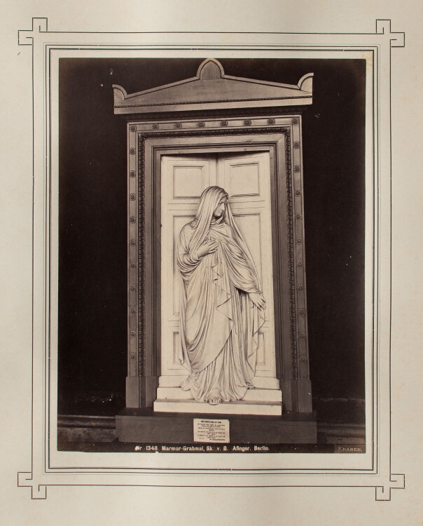 Oscar Kramer - Marmor-Grab von Bernhard Afinger - 1873 - Albuminabzug