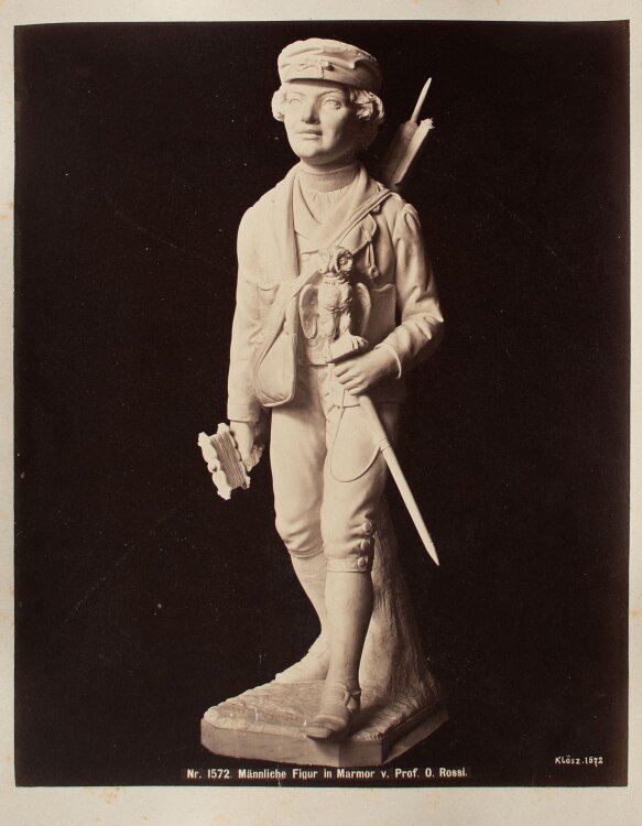 György Klösz - Männliche Figur in Marmor - 1873 - Albuminabzug