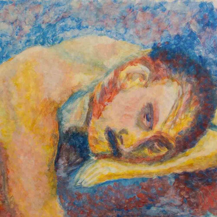 unbekannt - Männerakt - undatiert - Acryl