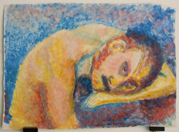 unbekannt - Männerakt - undatiert - Acryl