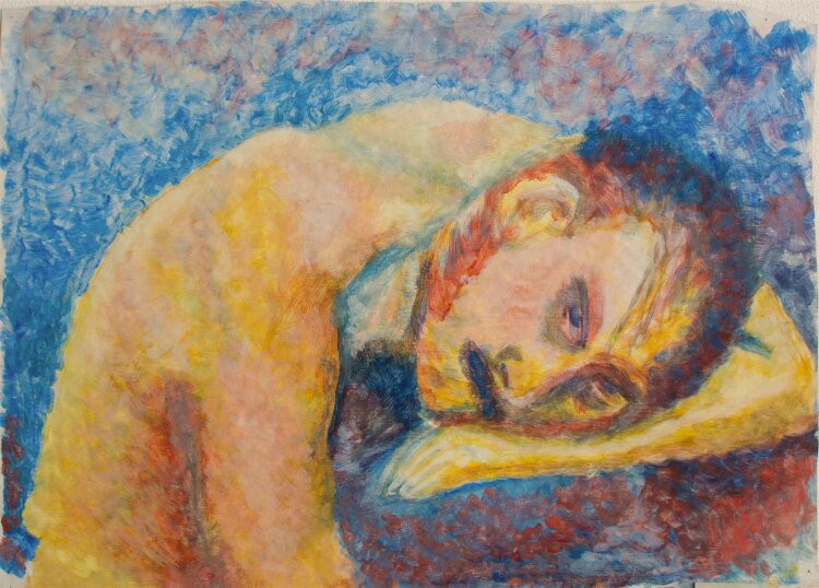 unbekannt - Männerakt - undatiert - Acryl