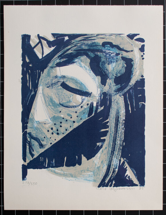 Veit Hofmann - Blauer Kopf - 1995 - Offsetlithografie