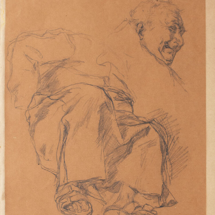 Wilhelm von Diez - Lachender Mönch (Studie) - Zweite Hälfte 19. Jhd. - Bleistift