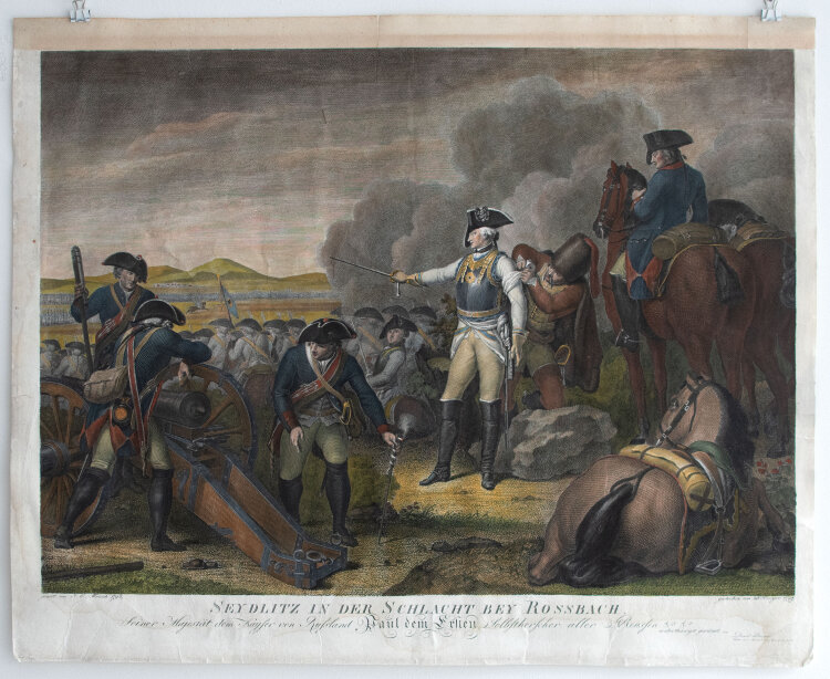 Daniel Berger - Seydlizt in der Schlacht bey Rossbach - 1799 - Kolorierter Kupferstich
