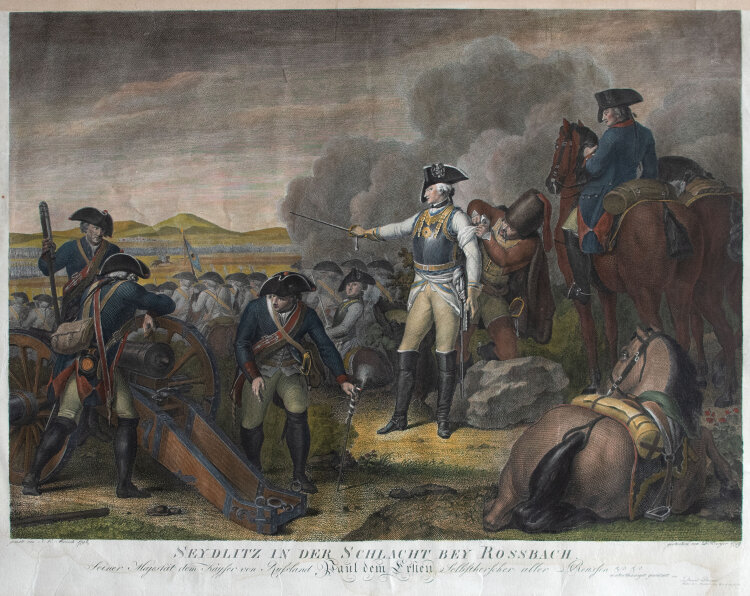 Daniel Berger - Seydlizt in der Schlacht bey Rossbach - 1799 - Kolorierter Kupferstich