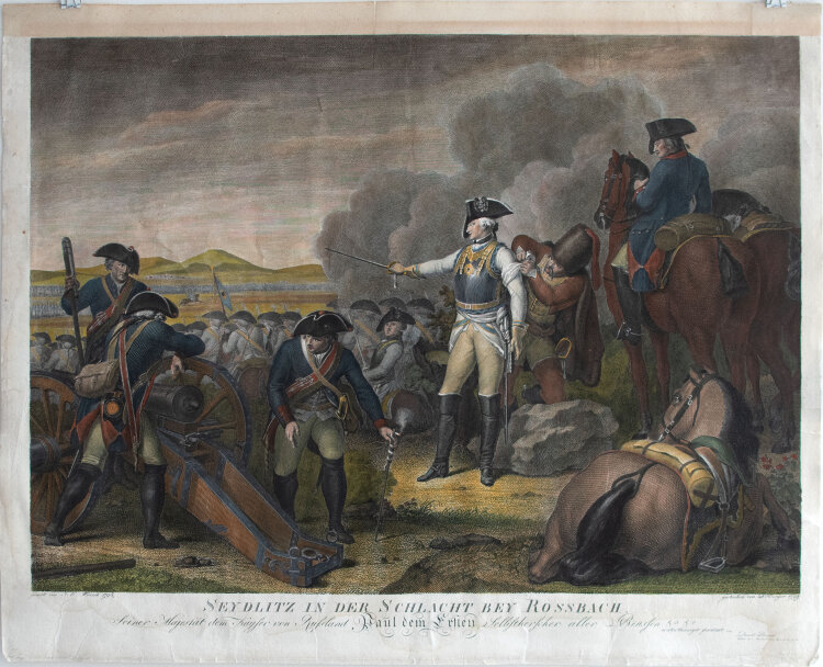 Daniel Berger - Seydlizt in der Schlacht bey Rossbach - 1799 - Kolorierter Kupferstich