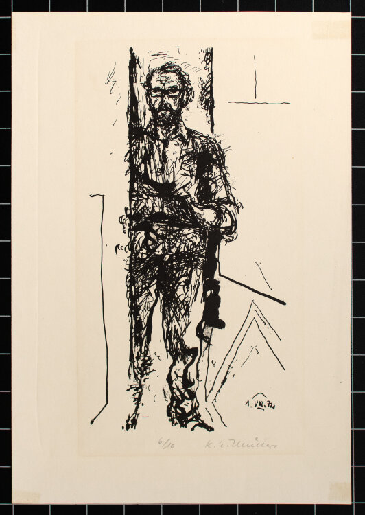 Karl Erich Müller - Selbst im Raum - 1950er Jahre - Lithographie