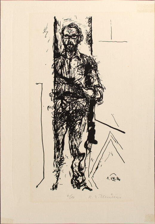 Karl Erich Müller - Selbst im Raum - 1950er Jahre - Lithographie