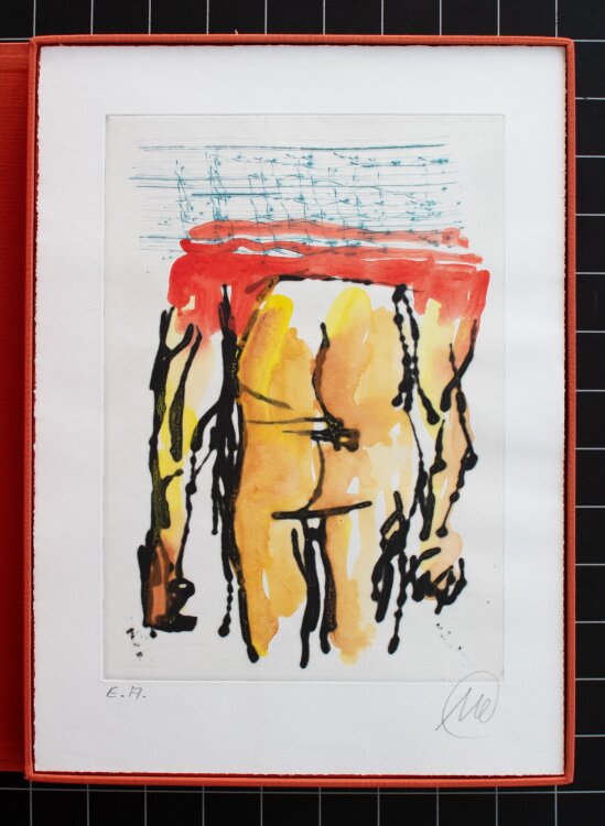 Markus Lüpertz - Der Kunst die Regeln geben - 2005 - aquarellierte Radierung