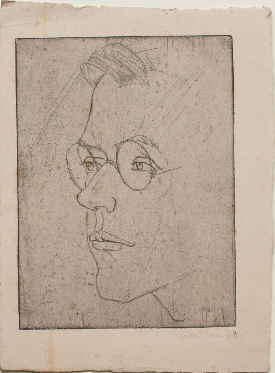 Künstler oder Künstlerin des 19. und 20. Jhd. - (Selbst-)porträt - 1928 - Radierung