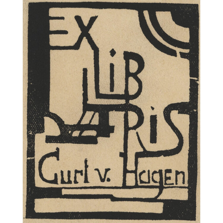 Unbekannt - Ex Libris Curt v. Hagen - Anfang 1930er Jahre - Holzschnitt