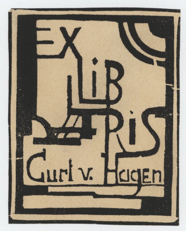 Unbekannt - Ex Libris Curt v. Hagen - Anfang 1930er Jahre - Holzschnitt