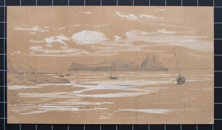 Fritz Hiildebrandt - Hafen von Cancale - 1851 - Bleistift und Deckweiß