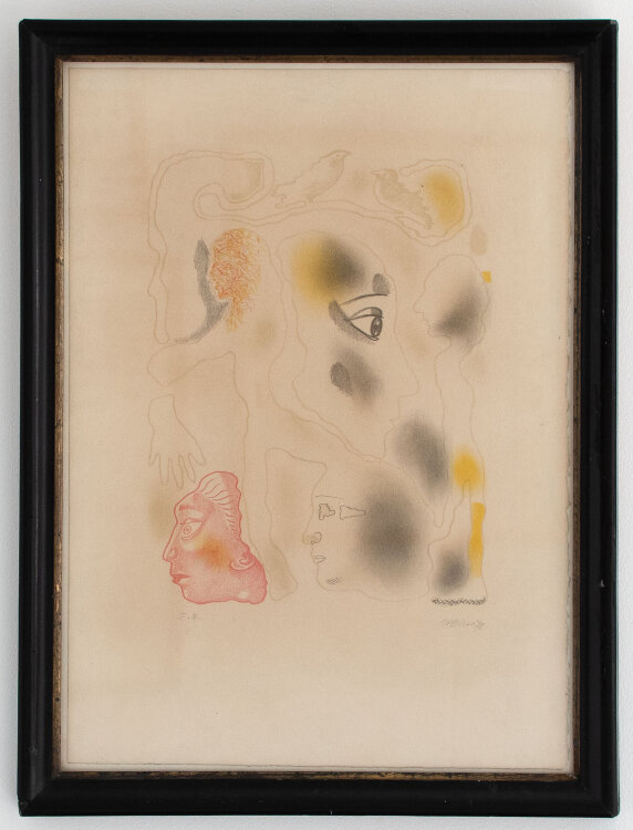 Jorge Castillo - ohne Titel (Köpfe) - 1978 - Farblithographie