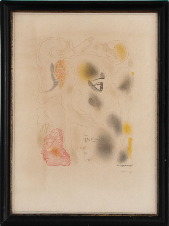 Jorge Castillo - ohne Titel (Köpfe) - 1978 - Farblithographie