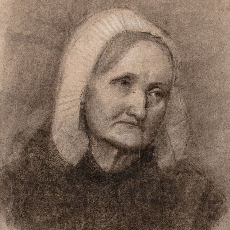 Margarete Fockin - Porträt einer Alten - um 1888 -...
