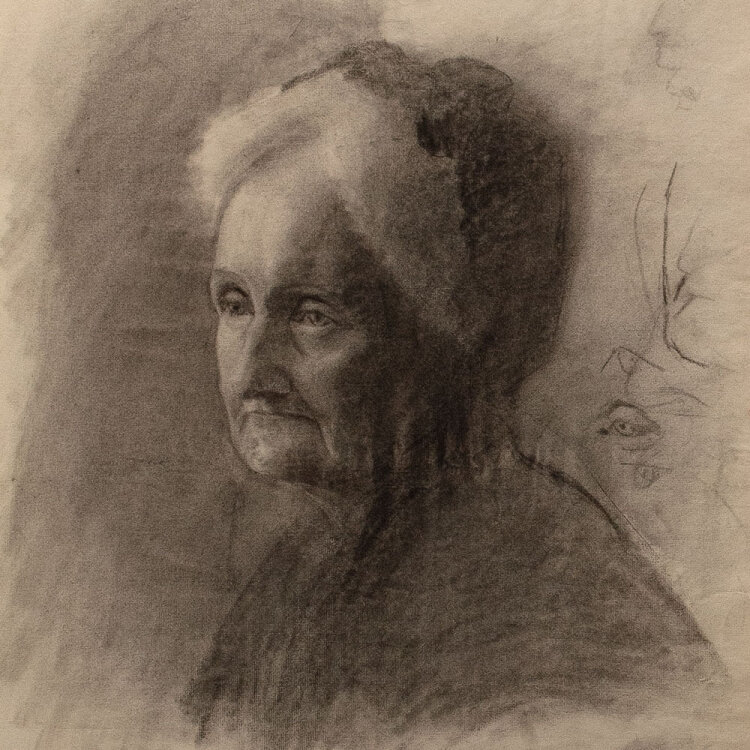 Margarete Fockin - Porträt einer Alten - um 1888 -...