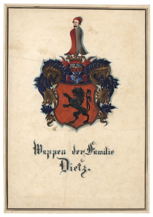 Unbekannt - Wappen der Familie Dietz - Ende 19. Jhd. -...