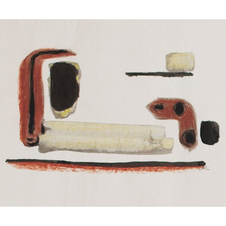 Hellmuth Müller-Leutert - Abstrakte Komposition. - undatiert - Aquarell und Kreide
