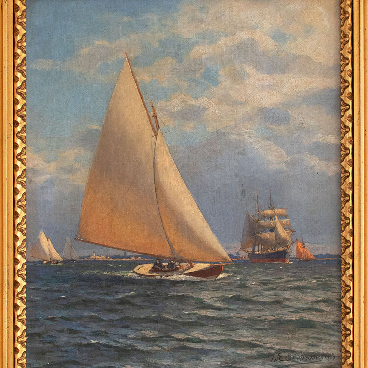 Themistokles von Eckenbrecher - Regatta der Sonderklasse auf der Kieler Woche - 1903 - Ölmalerei