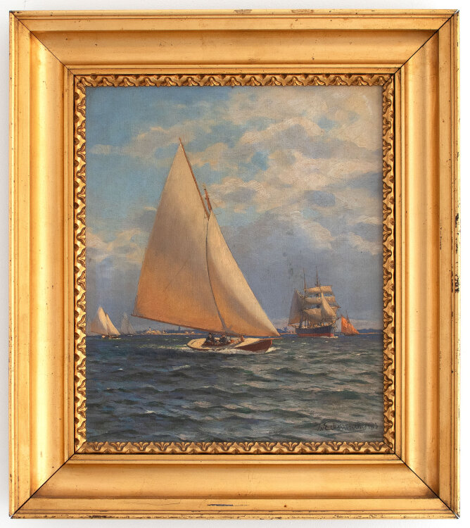 Themistokles von Eckenbrecher - Regatta der Sonderklasse auf der Kieler Woche - 1903 - Ölmalerei